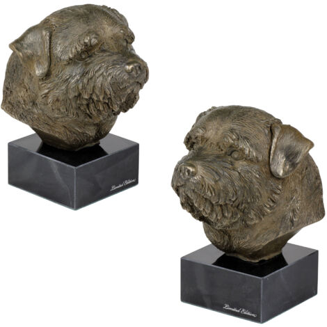 Norfolk Terrier - estatuilla de perro, busto sobre base de piedra, escultura, trofeo para exposición de perros de Art-Dog