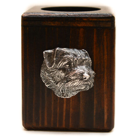 Norfolk Terrier - Kerzenständer aus Holz mit Hund, ein einzigartiges Andenken nach dem Verlust eines Hundes, handgefertigt von Art-Dog