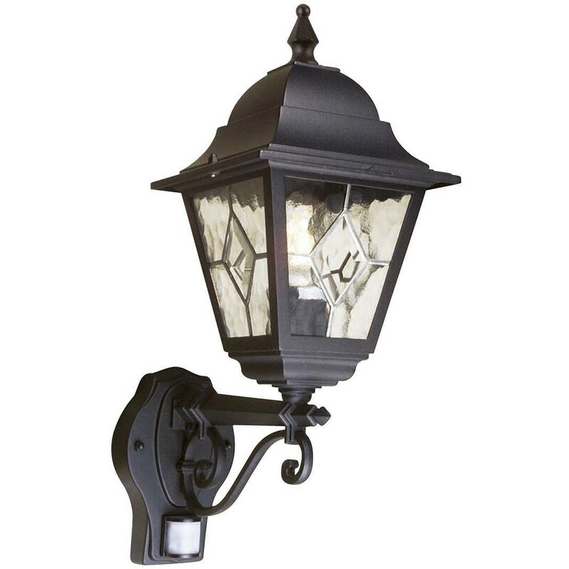 Elstead Norfolk - 1 Light Outdoor Motion Sensor Lantern Light Black IP43, E27