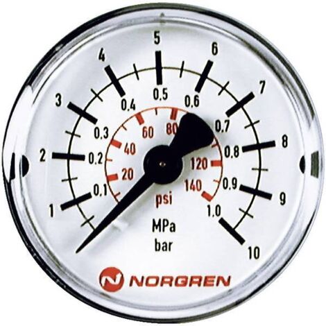 Norgren Manometro 18-015-885 Collegamento (manometro): Lato posteriore 0 fino a 6 bar Filetto esterno R1/8 1 pz.