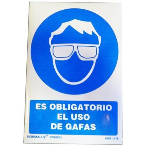 normaluz señal lumin 29,5x20obligatorio uso de gafas   rd20602