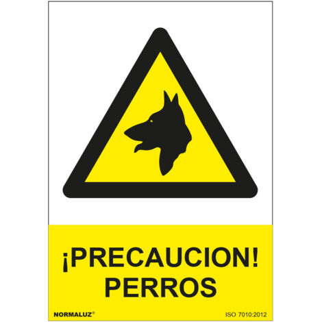 normaluz señal luminiscente precaucion perros 21x30  rd30043