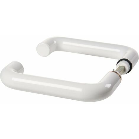 Normbau – Béquille double blanche ZD92 – Nylon massif – Longueur 135 mm – Épaisseur de porte 39 à 48 mm – Système de clipage invisible - 0646080BLANC