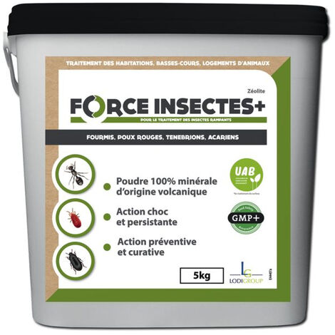 Normbau – Seau Force Insecte 10L – 100% d'origine minérale – Compatible agriculture biologique – Pour traitement insectes rampants - I7246