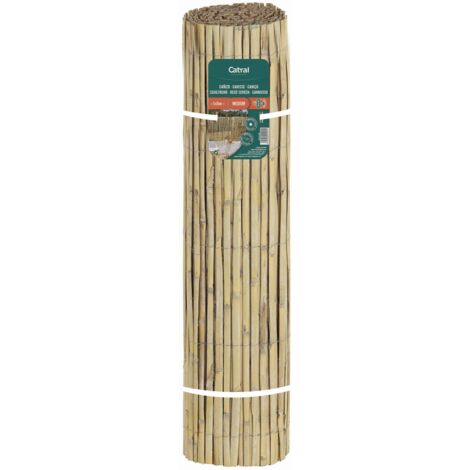Nortene – Canisse de roseaux fendus 1m x 5m – Tiges moyennes en roseau naturel tissé – Fil de fer galvanisé pour durabilité accrue
