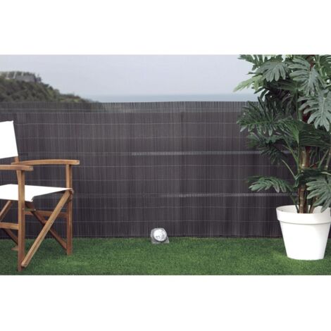 Nortene – Canisse d'osier semi-synthétique anthracite 1,5x3m – Résistante aux UV et au vent – Occultation élevée pour espaces privés