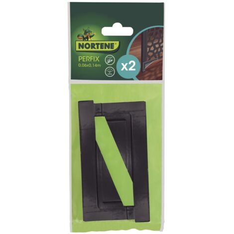 Nortene – Fixation pour panneaux décoratifs – 2 pièces – Longueur 14 cm – Hauteur 6 cm – Couleur anthracite – Pour installation sécurisée