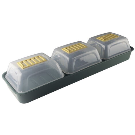 NORTENE Lot de 3 mini serres Rapid Grow Window avec bac pour fenêtres - vert/transparent