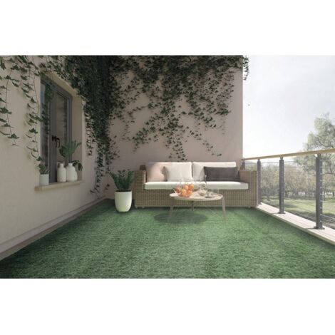 NORTENE Moquette synthétique Lubeck Pro vert - 1 x 5 m - PP fibrillé 15 mm de haut