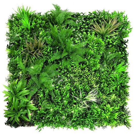 NORTENE Panneau décoratif Sauvage Led feuillage synthétique - Vert - 1x1m
