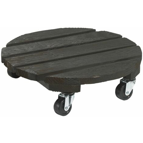 Nortene Support à roulettes bois Flora Roll Color - 40 cm - Anthracite
