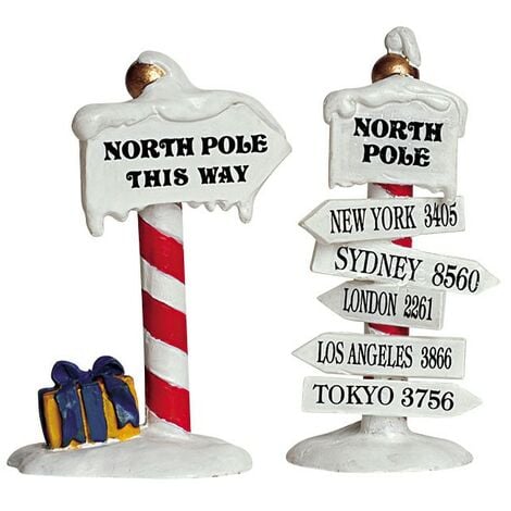 North Pole Signs Set of 2 Cod. 64455