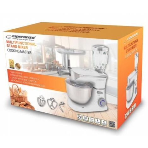 Northix Esperanza EKM025 Küchenmaschine Weiß Edelstahl