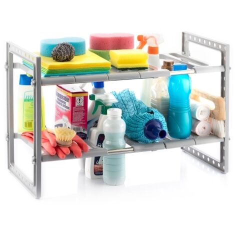 Northix Étagère extensible Shibblek gris 2 étagères