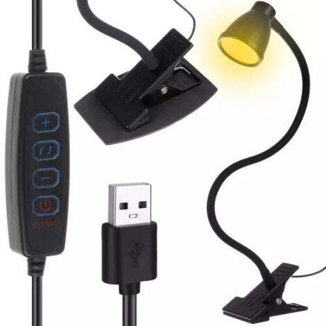 northix Flexible Schreibtischlampe schwarz USB 5W 360°