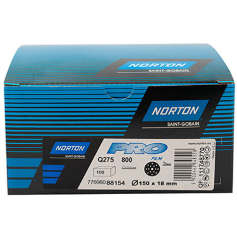 NORTON ABRASIF DISQUE PRO FILM Q275 P800 150 mm de diamètre TROUS DE 15 PIÈCES 100