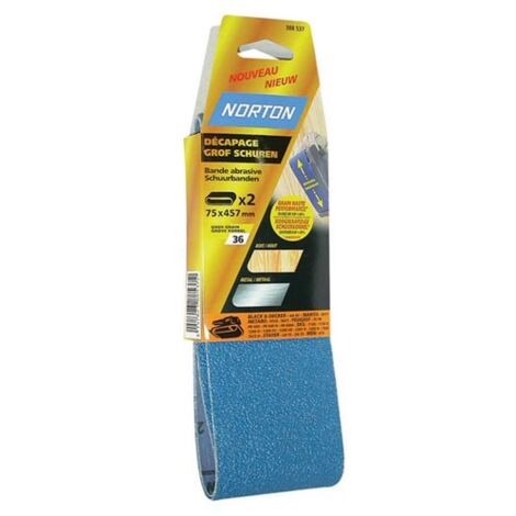 Norton 2 bandes corindon Expert 75 x 457 mm (grain 80)