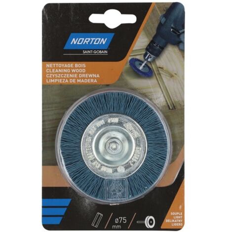 NORTON - Brosse perceuse circulaire nylon bleu 75 Norton