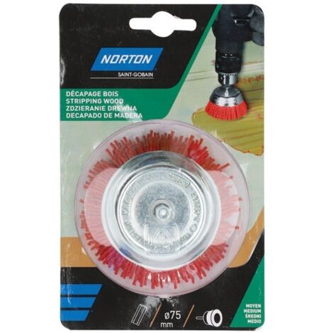 NORTON - Brosse perceuse coupe nylon rouge 75 Norton