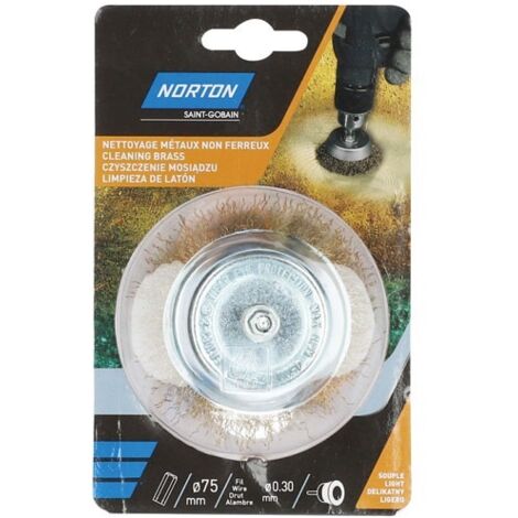 NORTON - Brosse perceuse coupe ondulé laiton 75 Norton