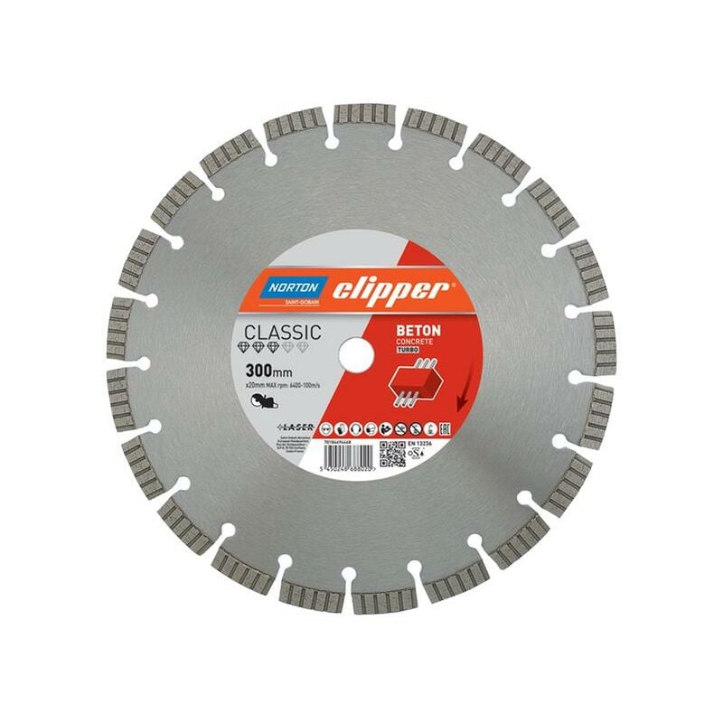 Clipper 70184694468 Classic Beton Diamond Blade 300 x 20mm CLI694468 - Norton