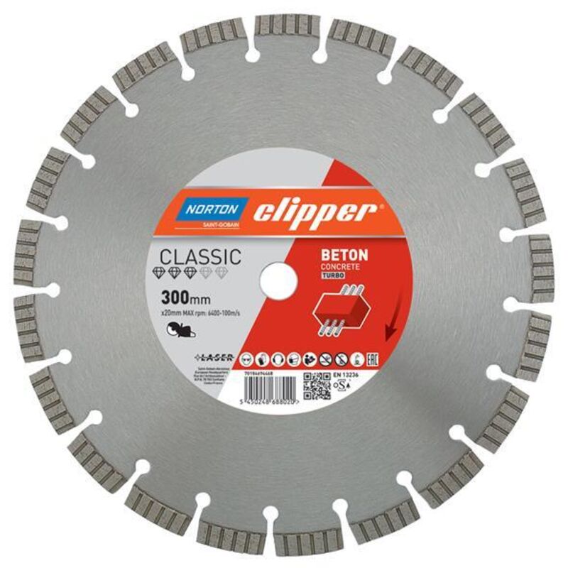 Norton - Clipper Classic Beton Diamond Blade 300 x 20mm CLI694468