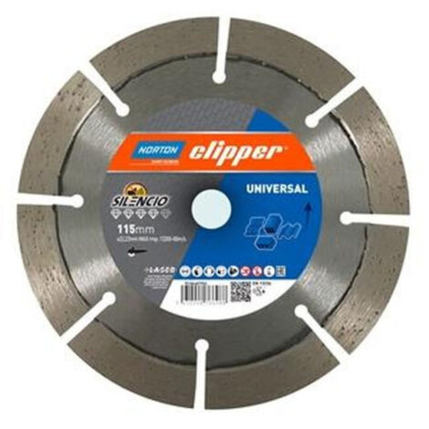 NORTON CLIPPER Diamanttrennscheibe Pro Unviersal Silencio Ø 115 mm Bohrung 22,23 mmSegmentbreite 2,2 mm Segmenthöhe 12 mm