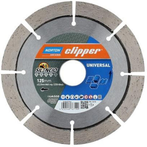 NORTON CLIPPER Diamanttrennscheibe Pro Unviersal Silencio Ø 125 mm Bohrung 22,23 mmSegmentbreite 2,2 mm Segmenthöhe 12 mm