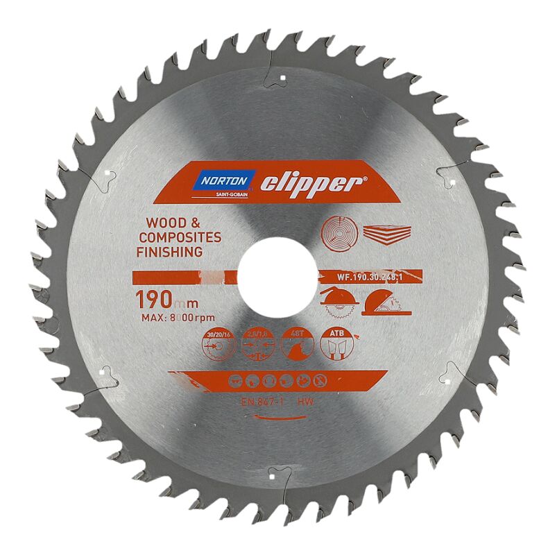 Norton - Lame carbure Finition 190x2.8/1.8x30 Z48 clipper - 70184608095