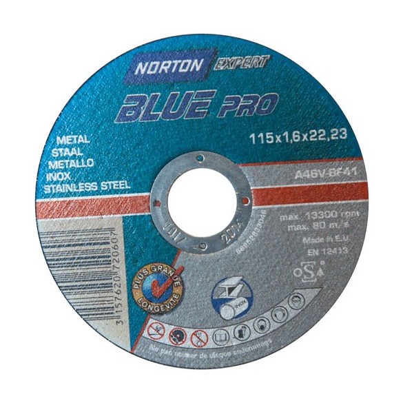 Norton - Disque à tronçonner - Blue Pro - métal - 115x1.6 mm