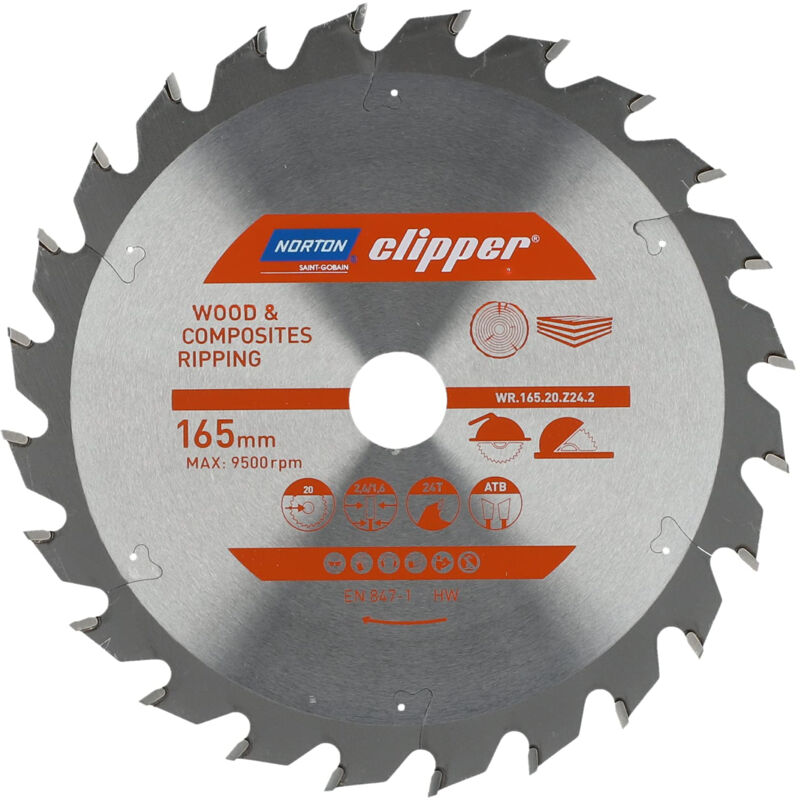 Lame carbure débit 165X2.6/1.6X20 Z24 Norton clipper - 70184608046 sourcing