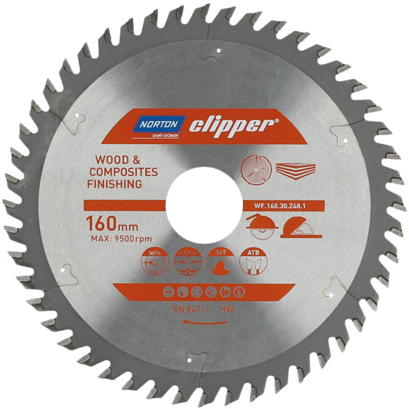 Lame carbure finition 160X2.6/1.6X30 Z48 Norton clipper - 70184608085 sourcing