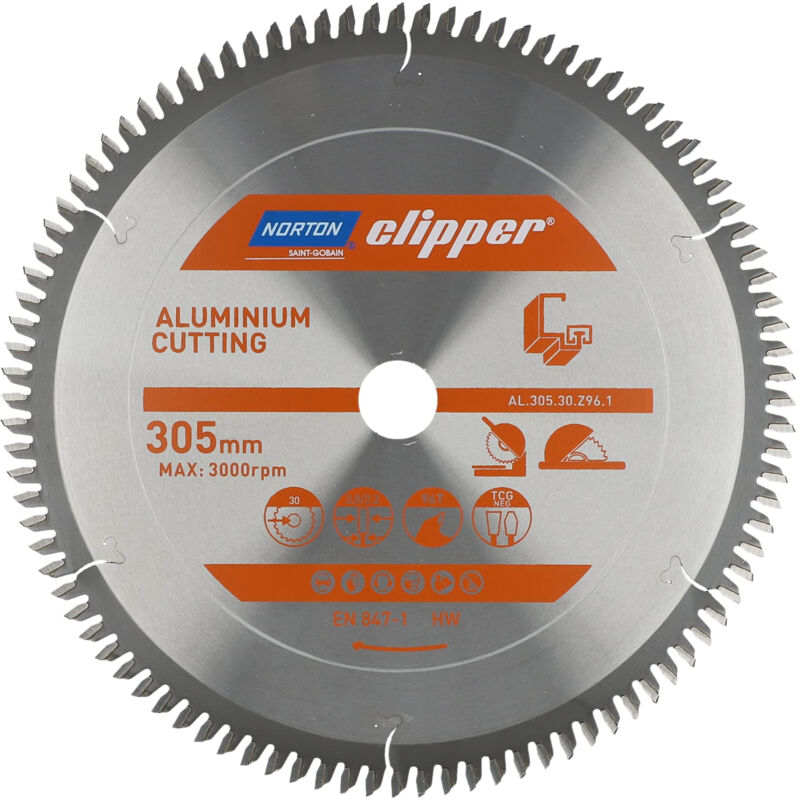 Norton - lame carbure aluminium 305X3.0/2.2X30 Z96 clipper - 70184608140