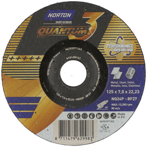 Norton Clipper Schruppscheibe Quantum gekröpft 125x7,0