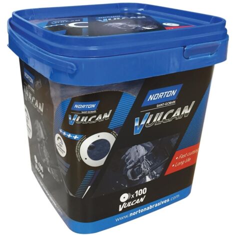 Norton Clipper Trennscheibe 100xEimer Vulcan Stahl/Inox 125x1,0