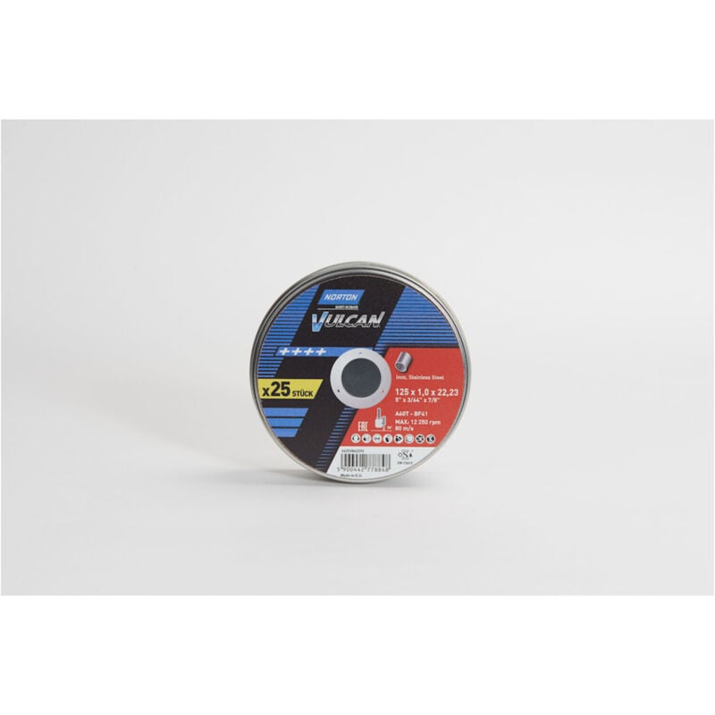 Image of FP - Norton Clipper Trennscheibe Dose 10x Vulcan Inox 125x1,0 mm