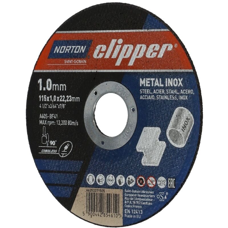 Image of Norton Clipper Trennscheibe Metall-Inox 10x A60S-115x1.0x22.23