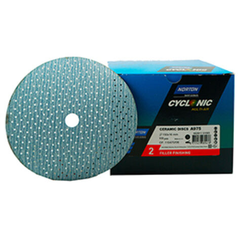 Norton – Disque à lamelles 150x16mm – Grain céramique A975 – Pour finition lisse – Support auto-agrippant – Technologie de découpe au laser