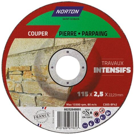 NORTON - Disque à tronçonner intensif matériaux 115x2.5x22.2