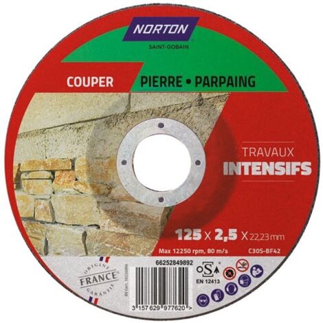 NORTON - Disque à tronçonner intensif matériaux 125x2.5x22.2