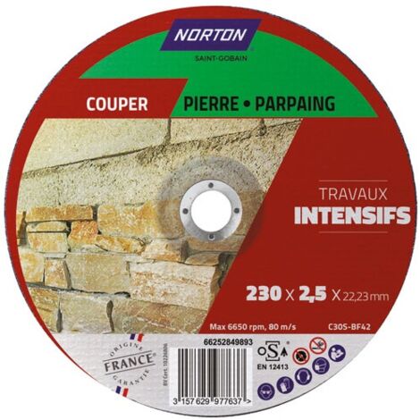 NORTON - Disque à tronçonner intensif matériaux 230x2.5x22.2