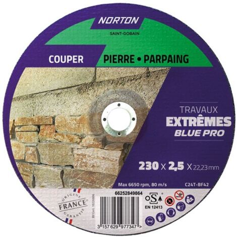 NORTON - Disque à tronçonner moyeu déporté extr. matériaux 230x2.5x22