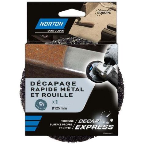 Norton – Disque abrasif de ponceuse 125 mm – Décapage métal et rouille – Auto-agrippant – Pour ébavurer et raboter surfaces métalliques