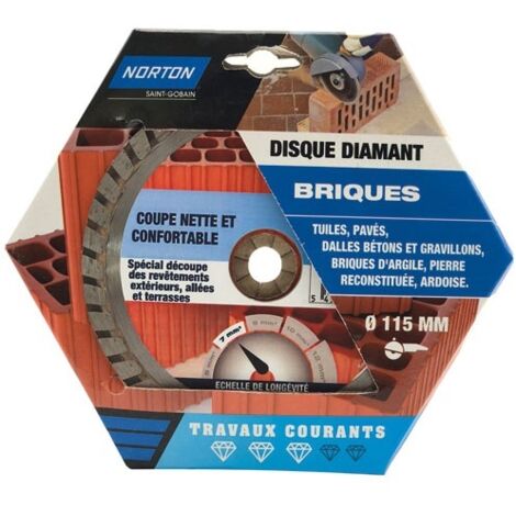 NORTON Disque diamant courant segmenté pour brique NORTON, Diam.115 mm