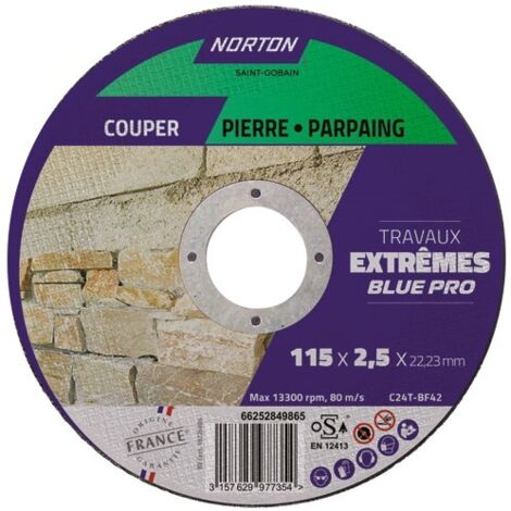 NORTON - Disque tronçonner moyeu déporté extr. matériaux 115x2.5x22