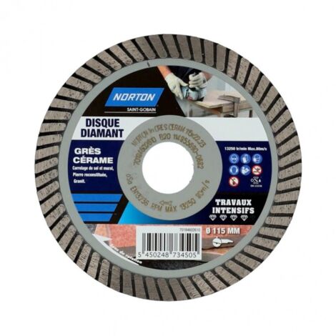 NORTON Intensive Turbo-Diamanttrennscheibe für Sandstein, Durchmesser 115 mm Norton