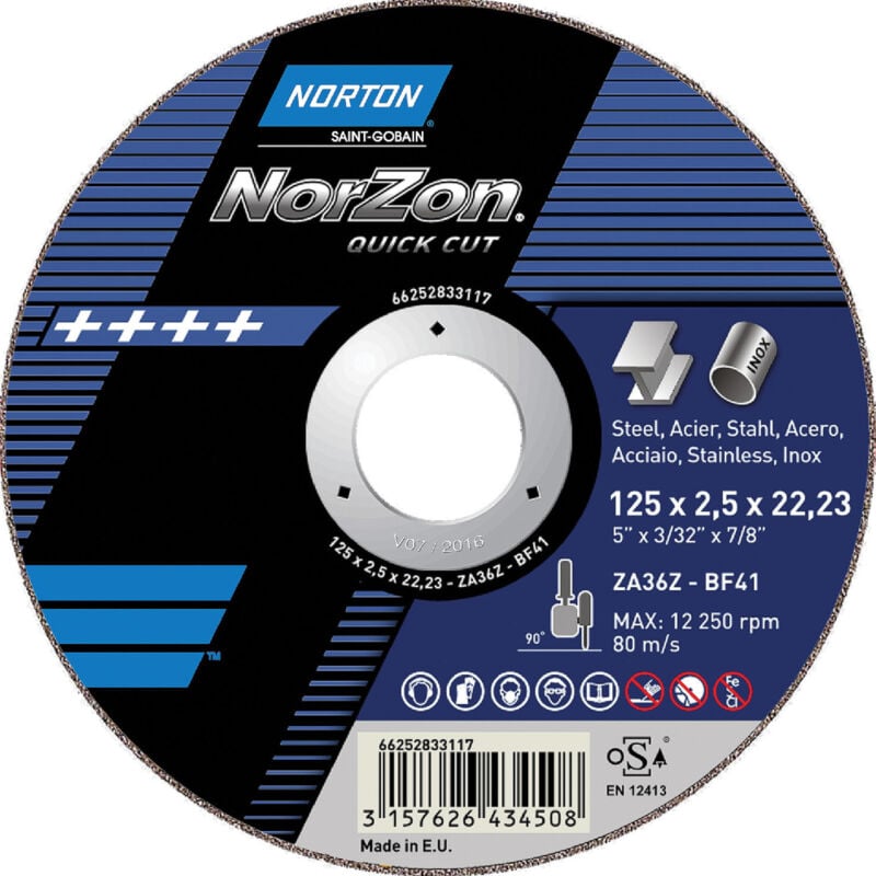Norzon quick cut - disque coupe 41 230 x 2,5 mm norzon BNA928 66252831474 - Norton