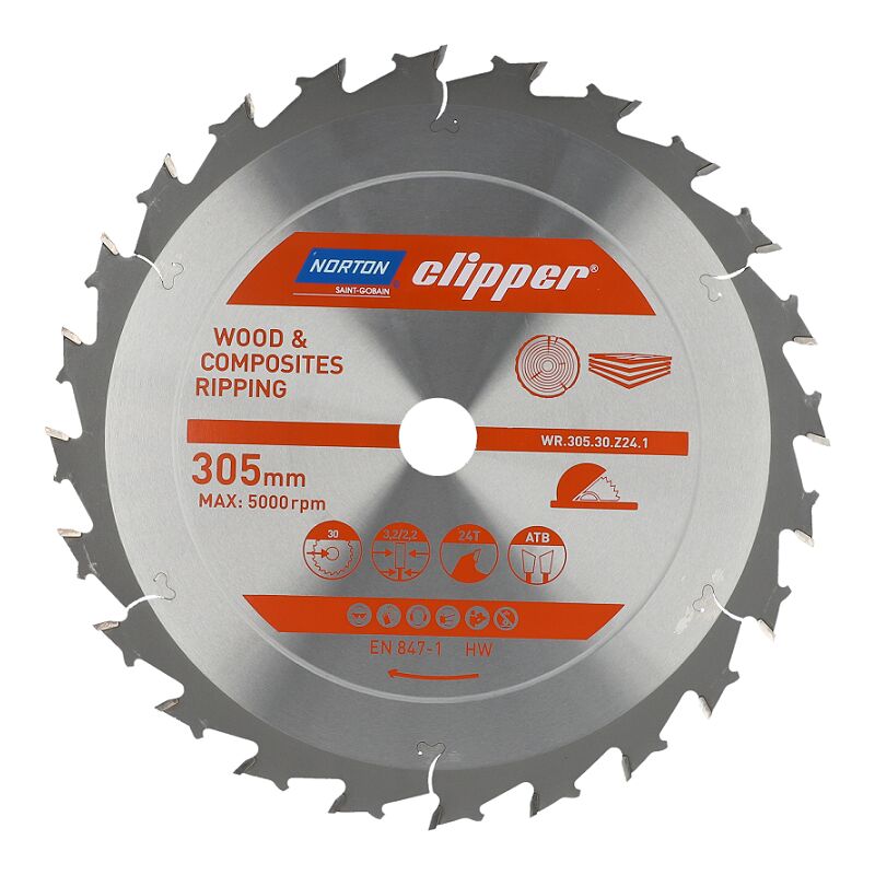 Norton piła tarczowa 305mm x 30mm x 24z drewno i kompozyty atb (3,2 / 2,2)