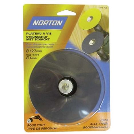 NORTON - Plateau à vis caoutchouc 127mm tige 6mm pour perceuse