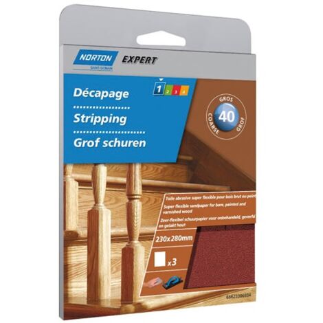 Norton Superflex grain 40 toile abrasive flexible 3 pièces